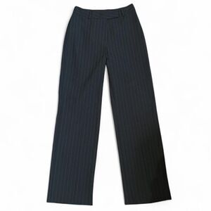Vintage Y2K made in USA black & blue, high-waisted pinstripe trousers